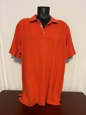 Robert Graham Polo Shirt Adult 2XL XXL Orange Short Sleeve Luxury Casual Men's