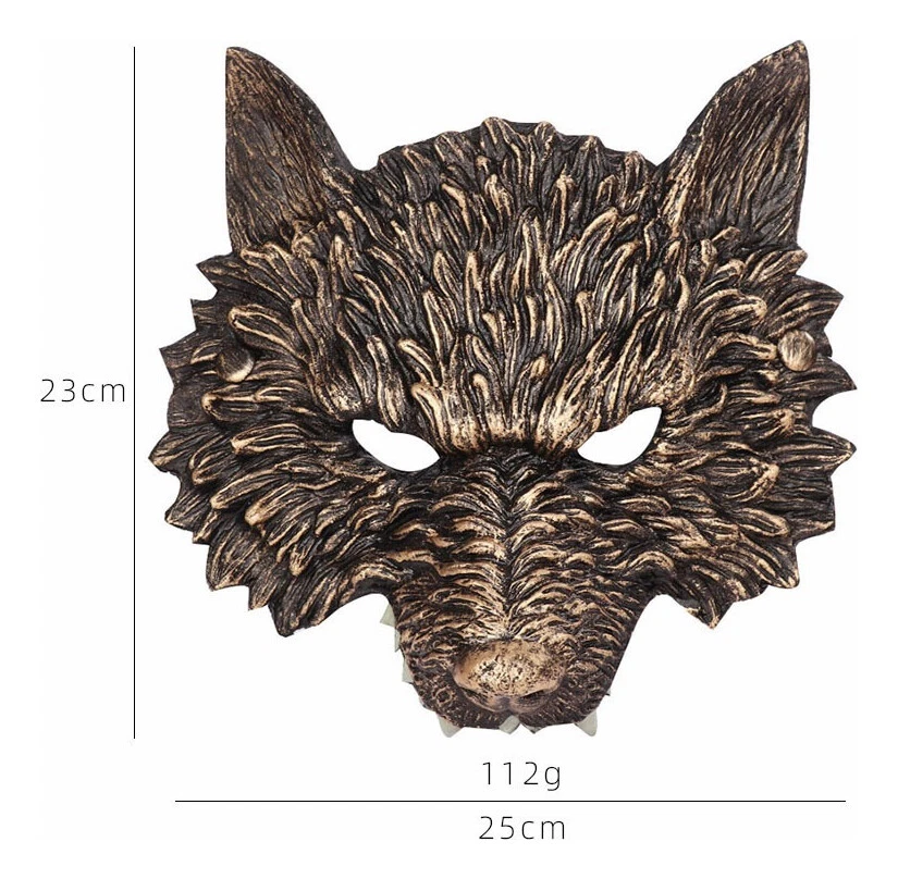 Halloween Gold/Silber Gruselige Wolf Maske für Party Maskerade Verkleidung Dekor - Bild 2 von 4