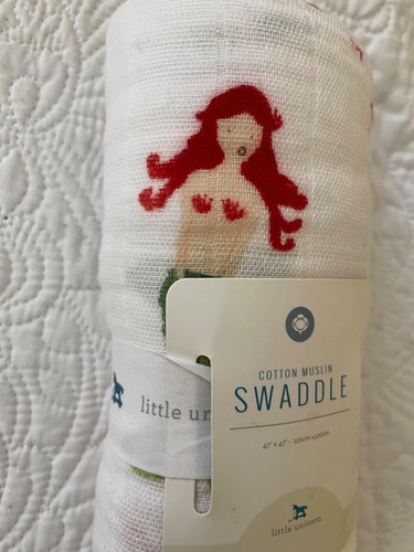 NEU Kleines Einhorn Baby Oktopus Meerjungfrau Baumwolle Musselin Swaddle Decke 47" x 47"