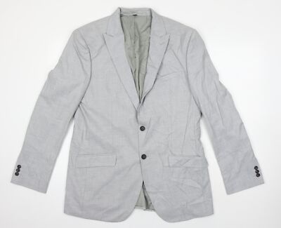 Graues Polyester Sakko Blazer Herren Größe 42 Regular von M&S