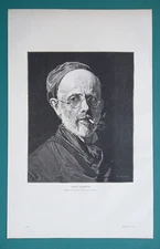 HENRI LEHMANN French Historical & Portraitist Painter - 1883 Antique Print