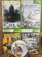 Lote de 5 juegos Microsoft Xbox 360 GTA V Borderlands Assassins Creed NBA 2K10