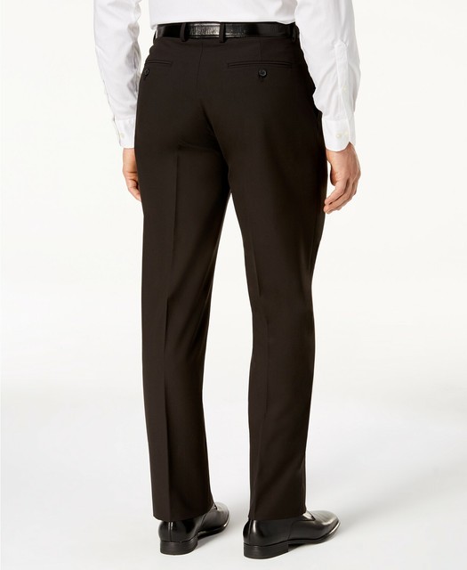 $150 Nautica 34w X 36l Men'S Black Flat Front Stretch Fit Suit Dress Pants | eBay