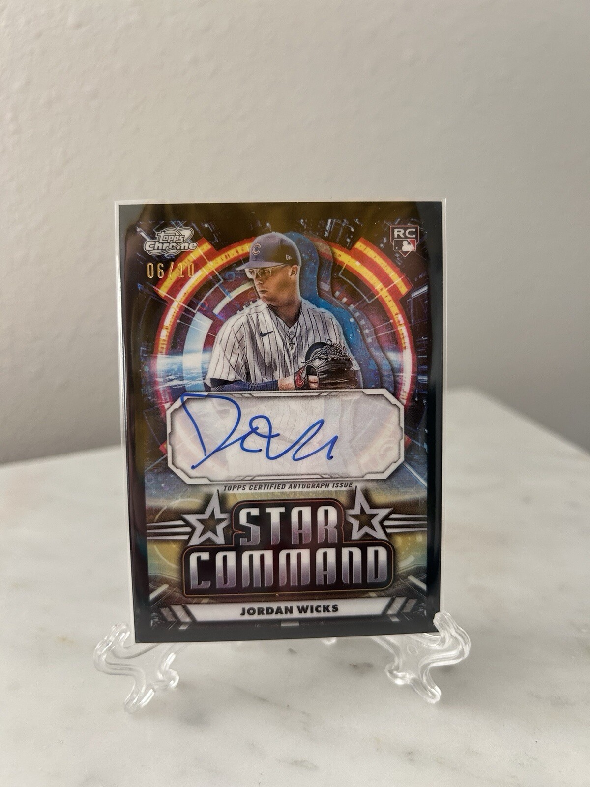 2024 Topps Cosmic Chrome Jordan Wicks RC Star Command Auto Black Eclipse /10
