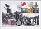 2014 GB First World War Centenary 1915 KGV Silver Half Crown Coin FDC in Folder