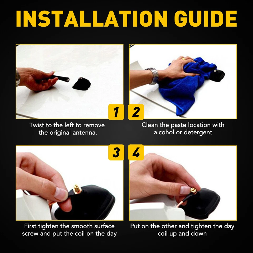 Carbon Fiber Car Auto Shark Fin FM/AM Radio Signal Antenna Roof Aerial Universal - Image 3 of 4