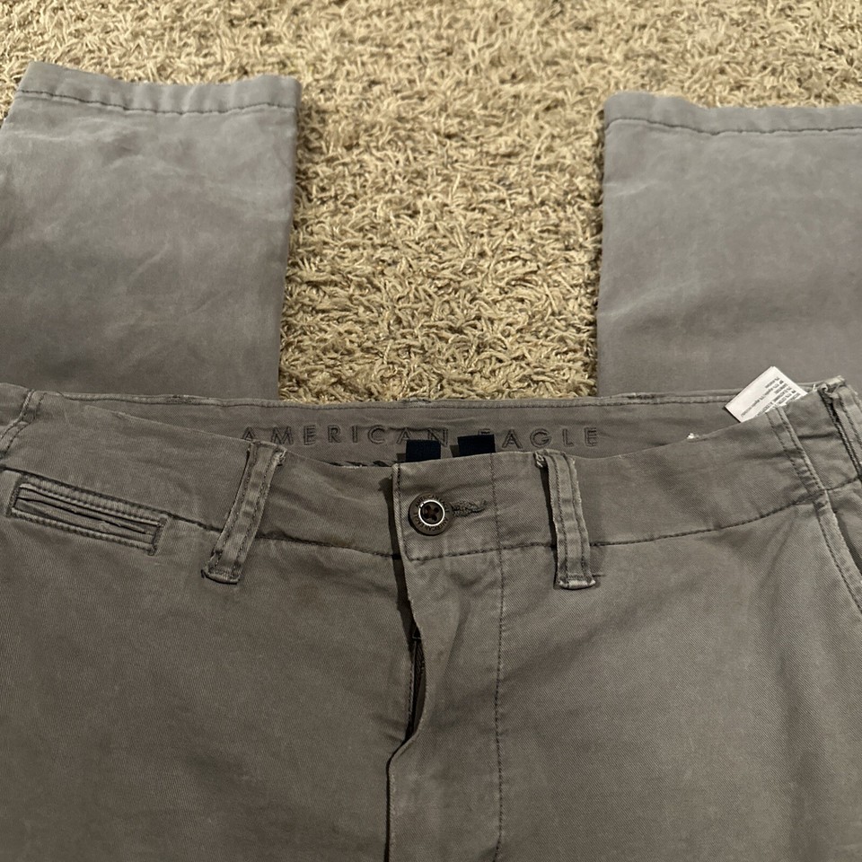 American Eagle Men’s Flex Gray Slim LivedIn Pants Khaki Size 30x32 eBay