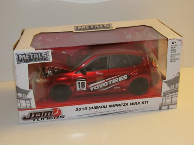2012 Subaru Impreza WRX STI Red JDM Tuners 1/24 Diecast Model Car