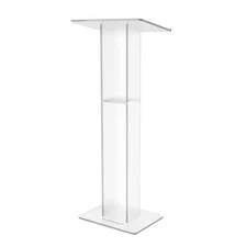 44"H Acrylic Podium Plexiglass Church Pulpit School Lectern Event Reception
