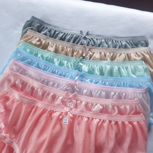 7 Nylon Bikini Women Panties Sheer Light Silky Soft Smooth Briefs Hip 38"- 42"XL - Picture 2 of 12