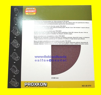 PROXXON 28970 Schleifscheiben Korn 80 inkl. 1 x Silikonfilm für TSG 250/e 28060