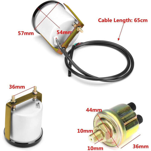 2" 52mm Pointer 7 Color Led 0-140 PSI Oil Pressure Gauge Meter + Sensor 12V - Picture 2 of 16