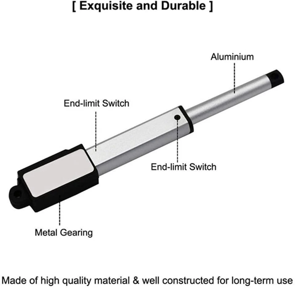 DC 12V Torcia IP54 Mini Attuatore Lineare 100 Mm Corsa Motore Lineare Elettrico - Immagine 3 di 4