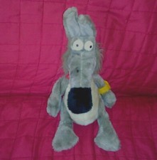 Vtg Dakin Fun Farm PAVLOV Grey Dog Clippings Stuffed Plush with Watch Scarf '84