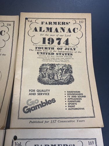 VTG Farmer’s Almanac Lot - 1973, 1974, 1978, 1986 Go Gambles Glenwood, MN - Picture 3 of 15