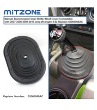 Fits 2007-2010 Jeep Wrangler 3.8L Manual Shift Boot Cover Shifter Black Rub T3