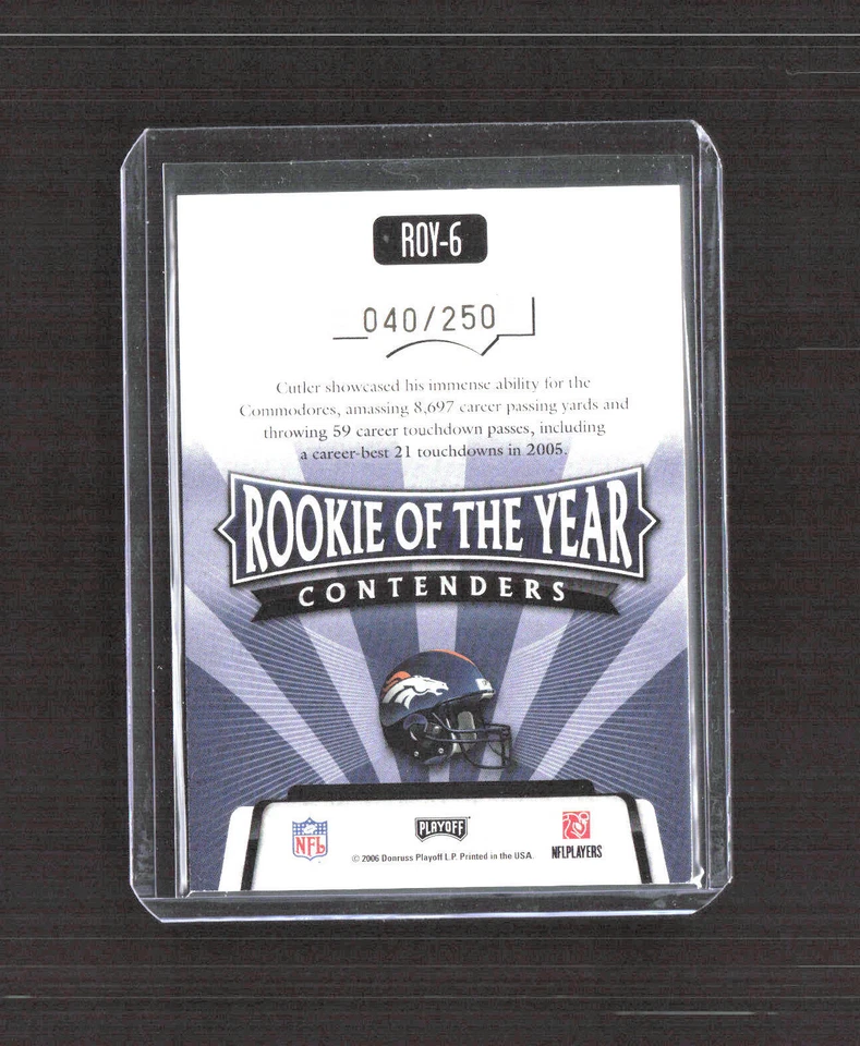 2006 Playoff Contenders #ROY-6 Jay Cutler ROY Contenders Gold - Image 2 of 2