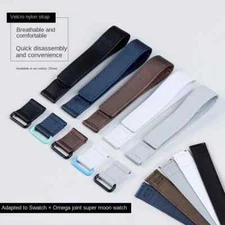 Premium Nylon Canvas Watch Straps Multicolored WristBands Fit Swatch Omega 20mm