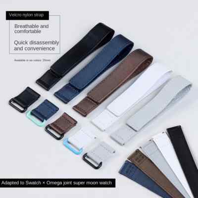 Premium Nylon Canvas Watch Straps Multicolored WristBands Fit Swatch Omega 20mm