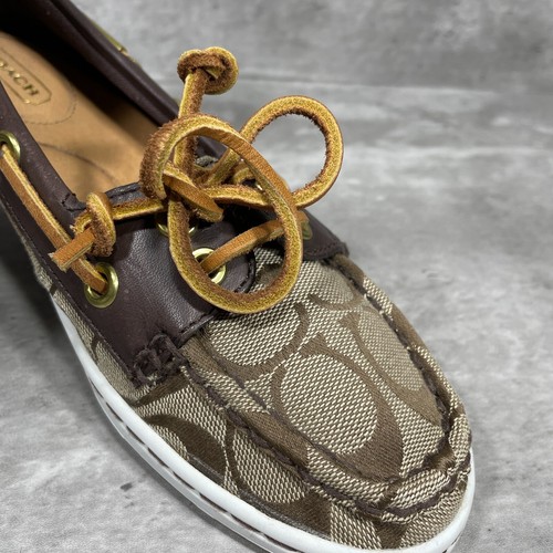 Coach Richelle Topsider Boat Shoes Brown Slip On Women's Size 6.5 B - Picture 11 of 13