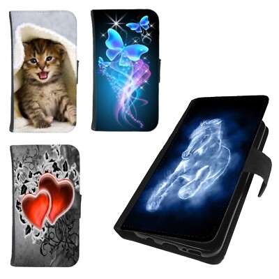 Schutzhülle Handy Tasche Hülle Flip Case Book Wallet Cover Bumper Etui Motiv