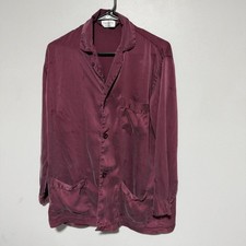 Christian Dior burgundy silk pyjama shirt mens size M luxury silk