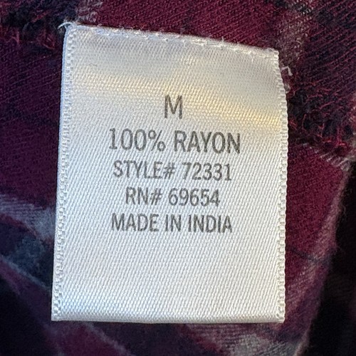 Francesca’s HARPER Red Plaid Button Down Shirt Size M Super Soft Fall Top Layer - Picture 5 of 8