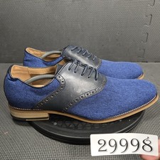 La Milano Augustin Shoes Mens Size 12 Navy Blue Dress Oxford Memory Foam Leather