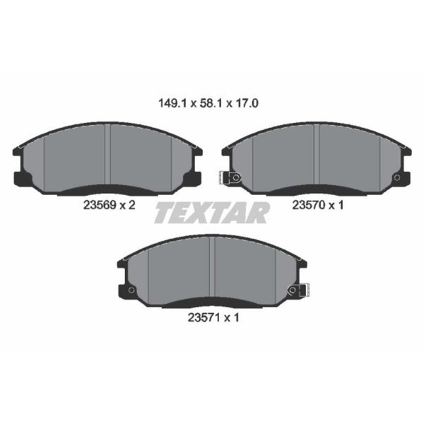 Textar BremsbeläGe Vorne FüR Hyundai H-1/Starex Ssangyong Rexton W-image