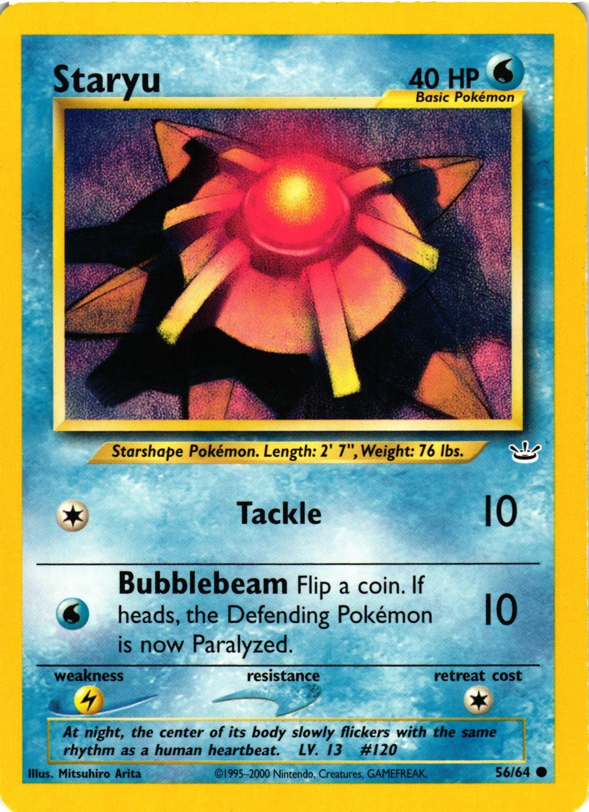 Pokemon TCG Staryu Neo Revelation 56/64 Unlimited Regular Common Card LP/MP