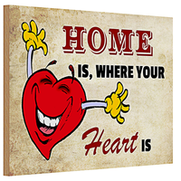 Holzschild Spruch 30X20Cm Home Is Where Your Heart Is