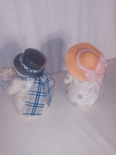 Lenox LADY SNOWFLAKE And JOLLY GENT Porcelain Snowman Figurines No Boxes - Picture 5 of 10