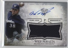 2015 Topps Triple Threads Unity Jumbo Relics 87/99 Wily Peralta Auto 2u3