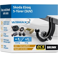 ANHÄNGERKUPPLUNG für Skoda Elroq ab 25 starr BRINK +13pol E-Satz ECS