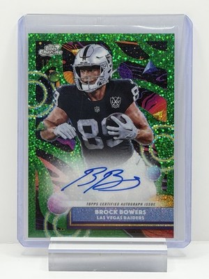   19/75 Brock Bowers ON CARD(AU) - 2025 Topps Chrome Cosmic Green Dust CCA-BRB