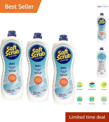 Oxi Cleanser Liquid 24 Oz Pack of 3 for Shower Sink Glass Grout Cleaning