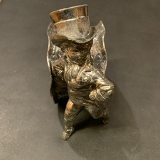 Silverplate Figural Napkin Ring Kate Greenaway Boy Top Hat Floral Pattern