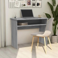 WALPLUS Desk Grey Sonoma 90x50x74 cm Engineered Wood Compact Office Desk