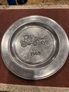 Wilton Armetale Collectible Plate Since 1868 Horse And Buggy
