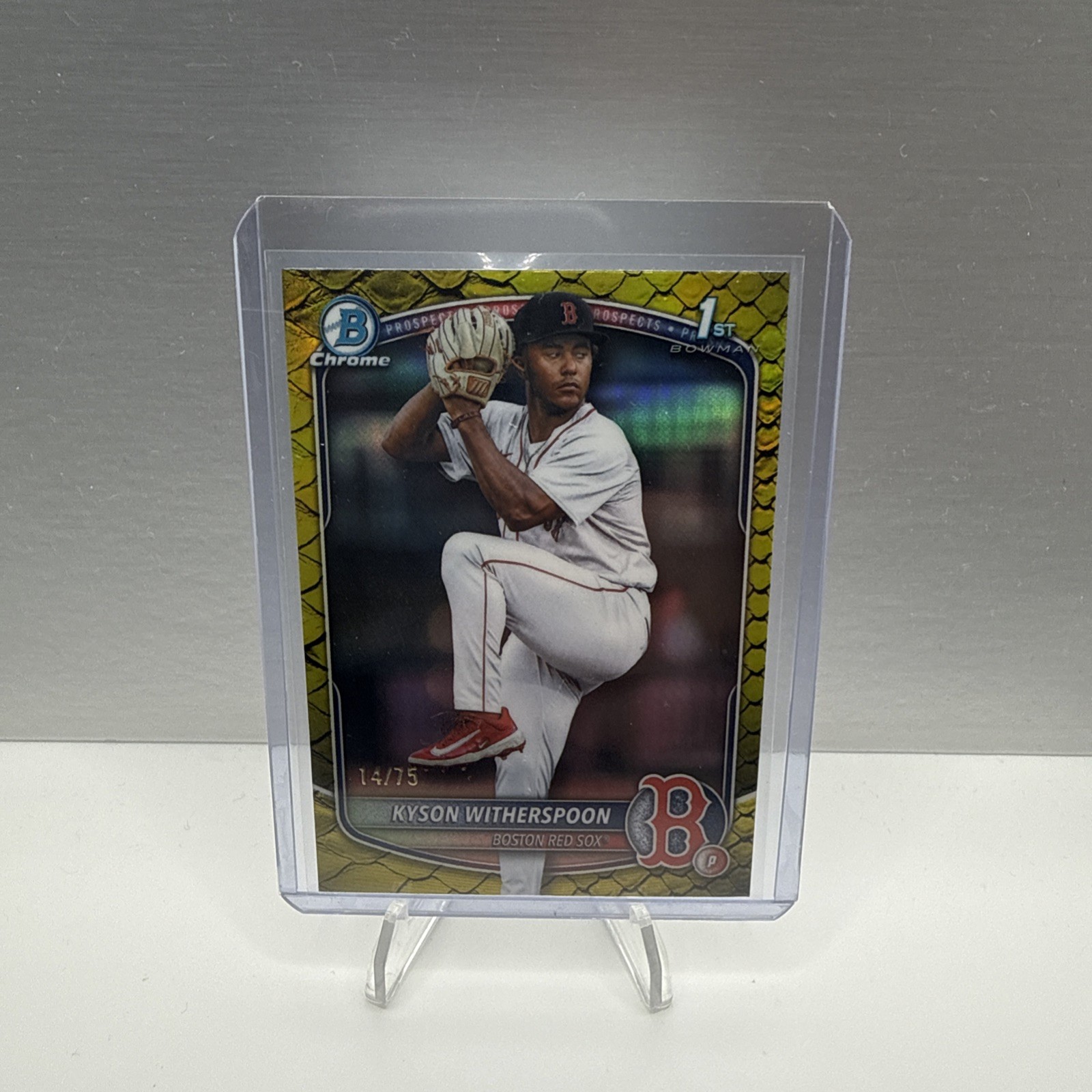 2025 Bowman Draft Kyson Witherspoon Chrome Yellow Reptilian Refractor 1st #/75