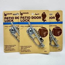 3 Belwith Patio Door Lock - Steel Locking Security Pin For Sliding Doors - NEW