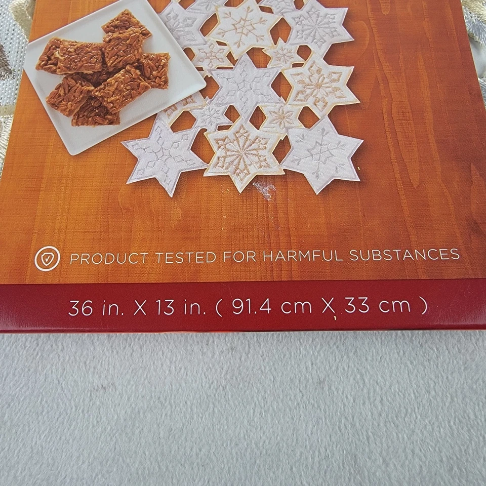 St Nicholas Square Snowflake Cutout Table Runner 36 Inch Winter Holiday Decor - Image 2 of 4