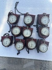 Brass Pocket Watch Vintage Antique Marine Style with Leather Box Gift