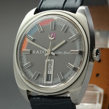 Vintage anni 70 RADO Golden Bowl ref 11202 quadrante grigio day-date...