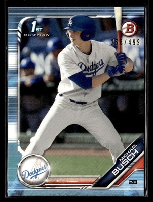 2019 Bowman Draft #BD-57 Michael Busch Sky Blue #/499 Los Angeles Dodgers