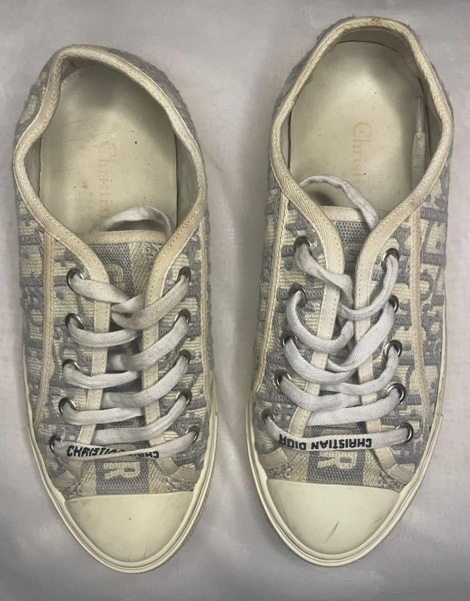 Dior Walk'N'Dior Embroidered Canvas Low Grey W for sale | eBay