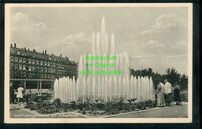 AK CHEMNITZ - Leuchtspringbrunnen am Schloßteich ~1930 - AS34
