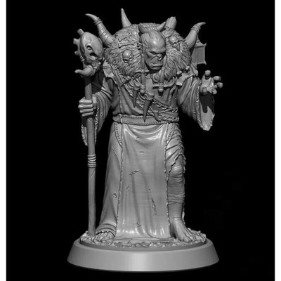 1/18 100mm 3D Print Model Kit Orc Necromancer Shaman Fantasy Universe Unpainted
