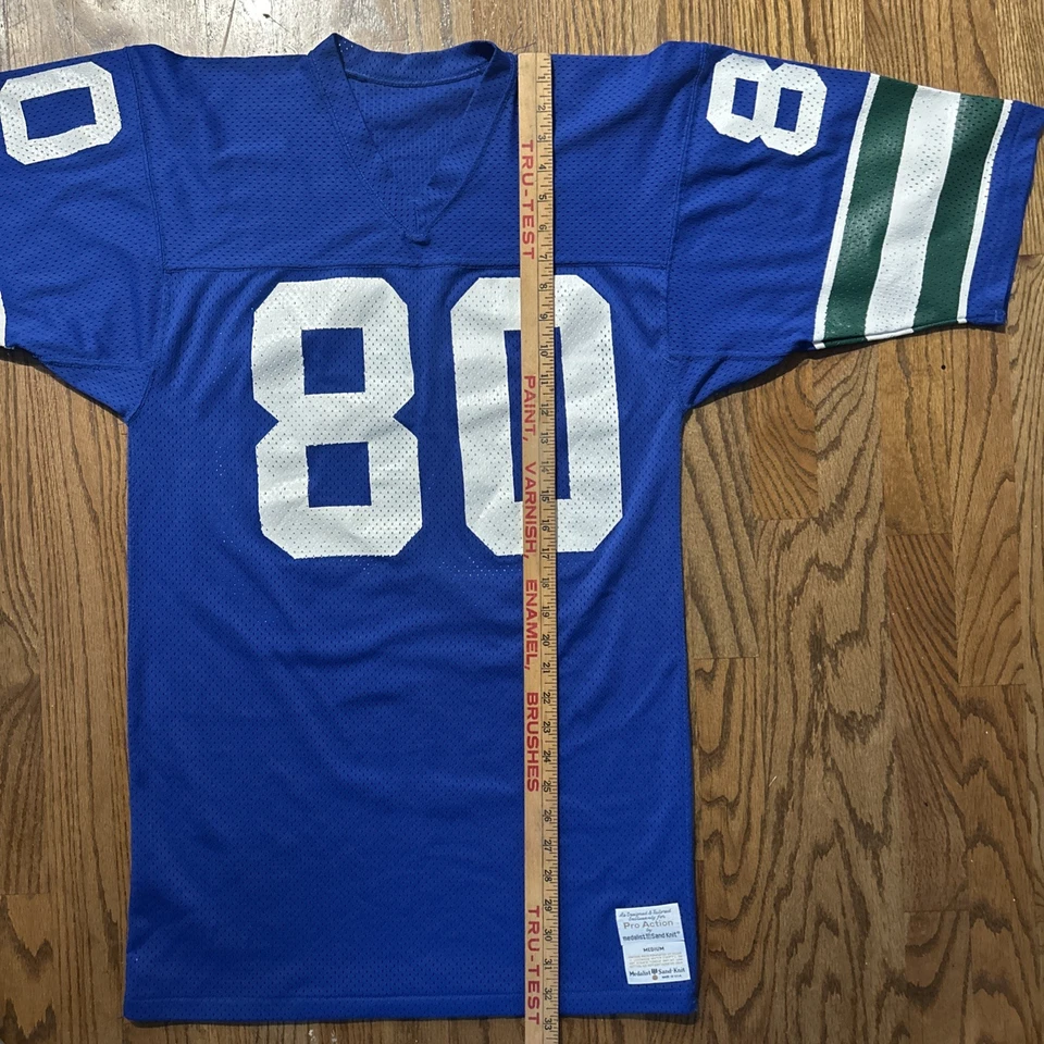 Camiseta vintage Seattle Seahawks 1976 M medalhista de ação profissional malha de areia Steve Largent - Imagem 4 de 4
