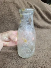 Vintage Warrensville Pennsylvania Milk Bottle Lundy Bros Pint